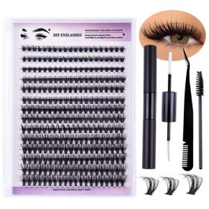 Share this product    DIY eyelash extension kit, single cluster false eyelashes, 280 eyelashes per cluster, 8-16mm, includes a free gift, sweatproof and easy to wear.